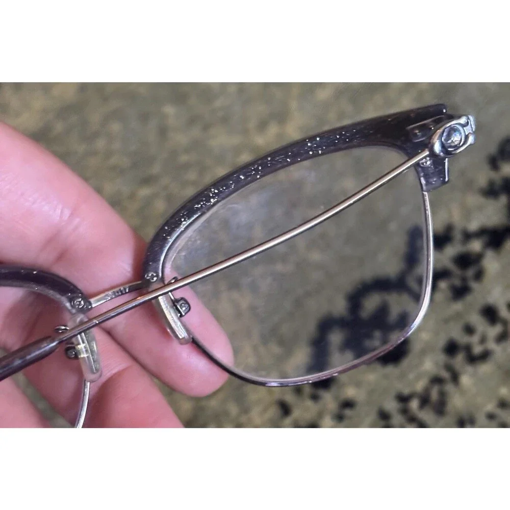 COACH 5104B T 9004 gunmetal sparkle logo cat eye eyeglasses frames Retro Whimsy